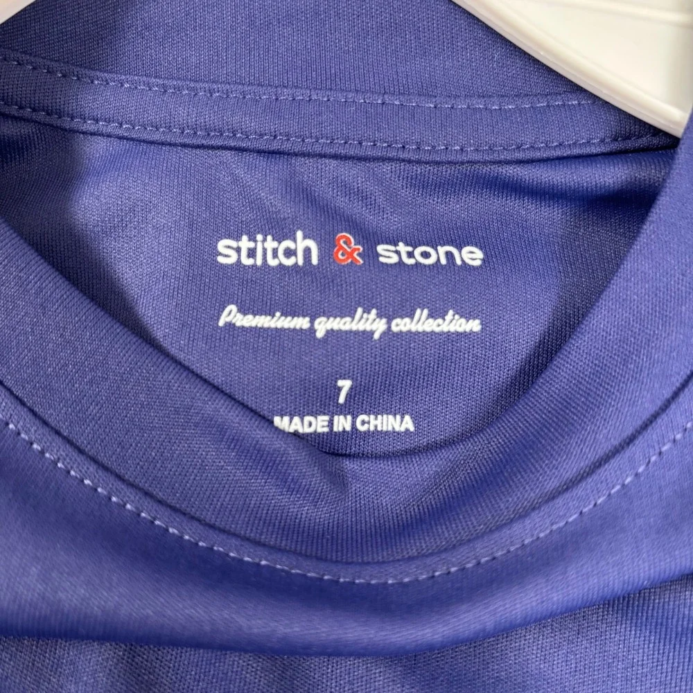 Stitch & Stone Kids Size 7 Blue Cloud Print Mesh Shorts T-Shirt Swim Set NEW